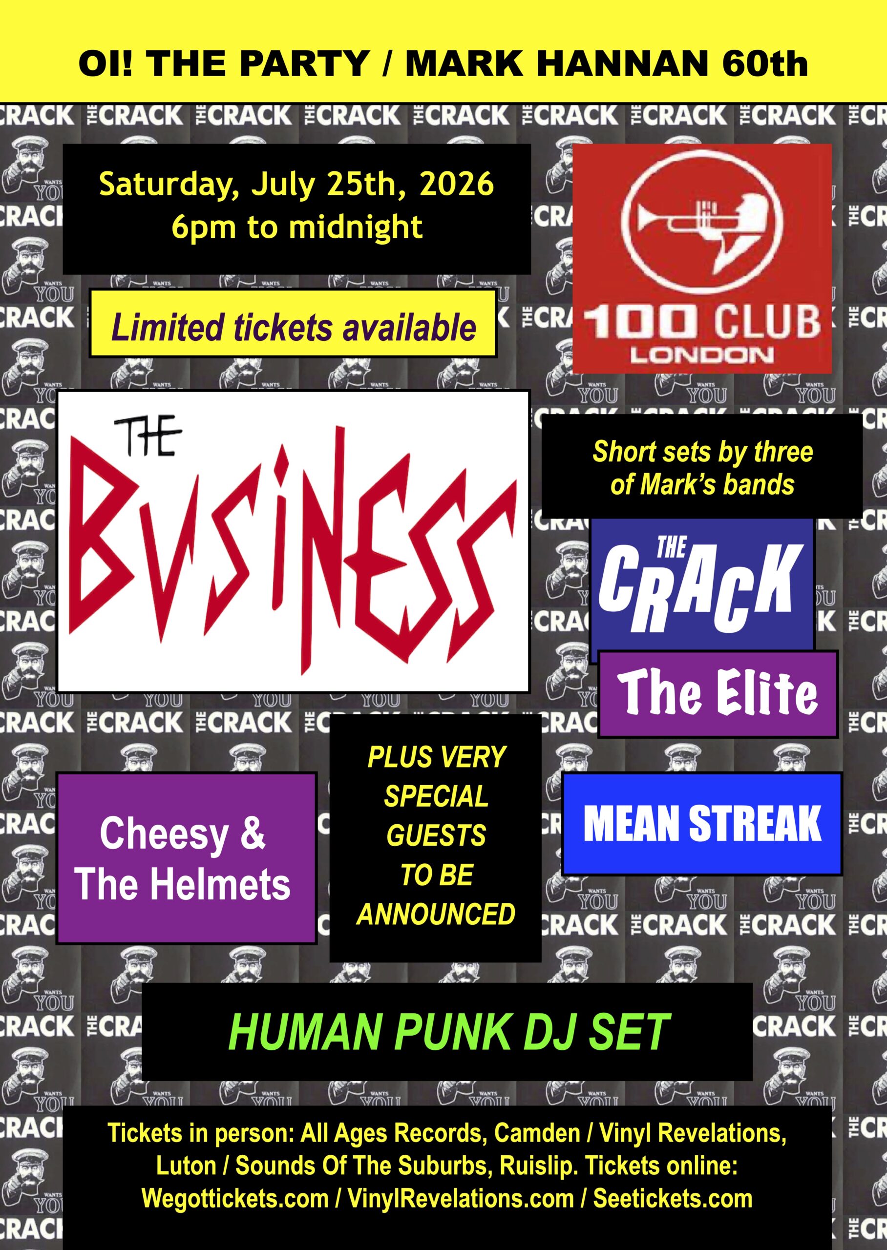 HUMAN PUNK PRESENTS: OI! THE PARTY , MARK HANNAN'S 60TH BIRTHDAY BASH